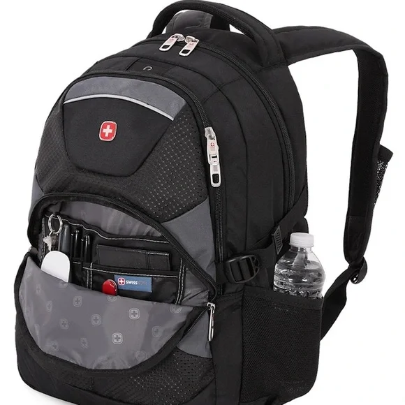 SwissGear Black and Gray Backpack with Durable Water-Resistant Design - Picture 4 of 7